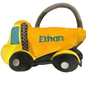 🚛 NWOT Personalized Yellow Plush Toy Truck “Ethan” – Soft & Cuddly 💛
